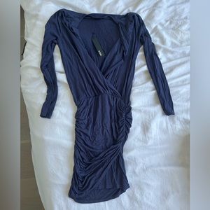 Krisa Blue Drape Dress, size XS, tag on never worn